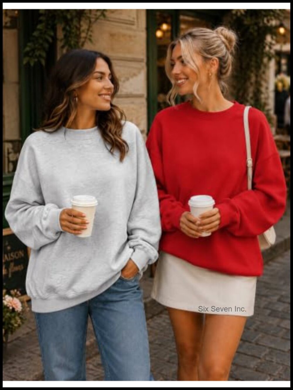 Oversized Crewneck Sweatshirt Long Sleeve Casual Pullover Top - Picture 5 of 6